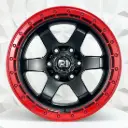 RIN 17X9 6-139.7 R1 SPORT JT168 MATTE BLACK+RED LIP ET0 CB110.1
